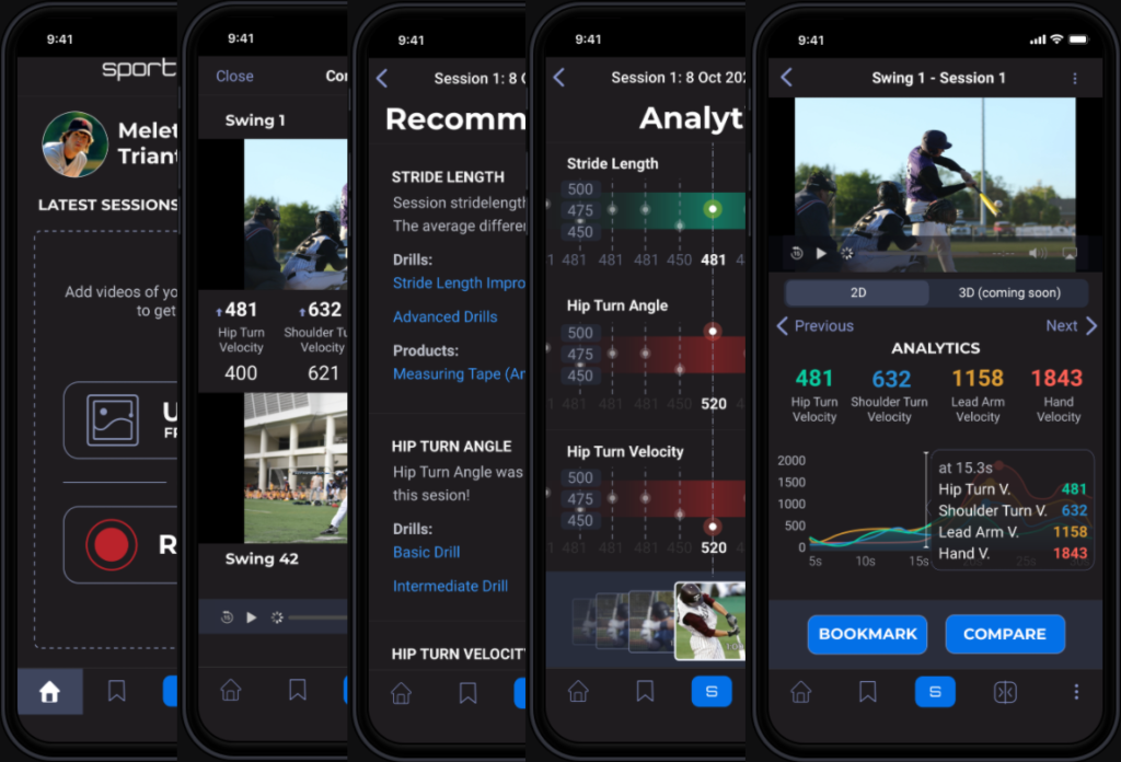 SportsTrace Mobile App Screens