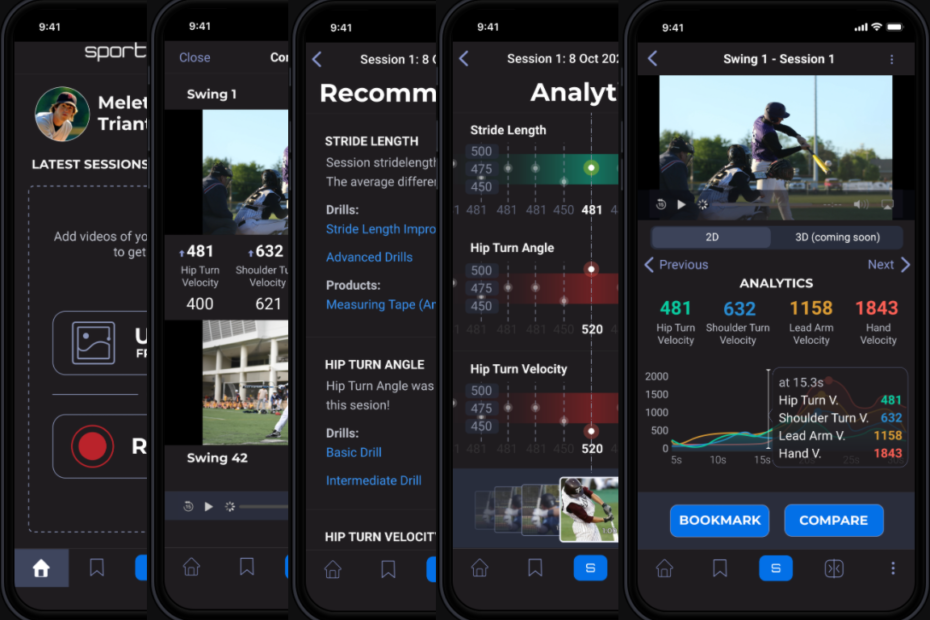 SportsTrace Mobile App Screens