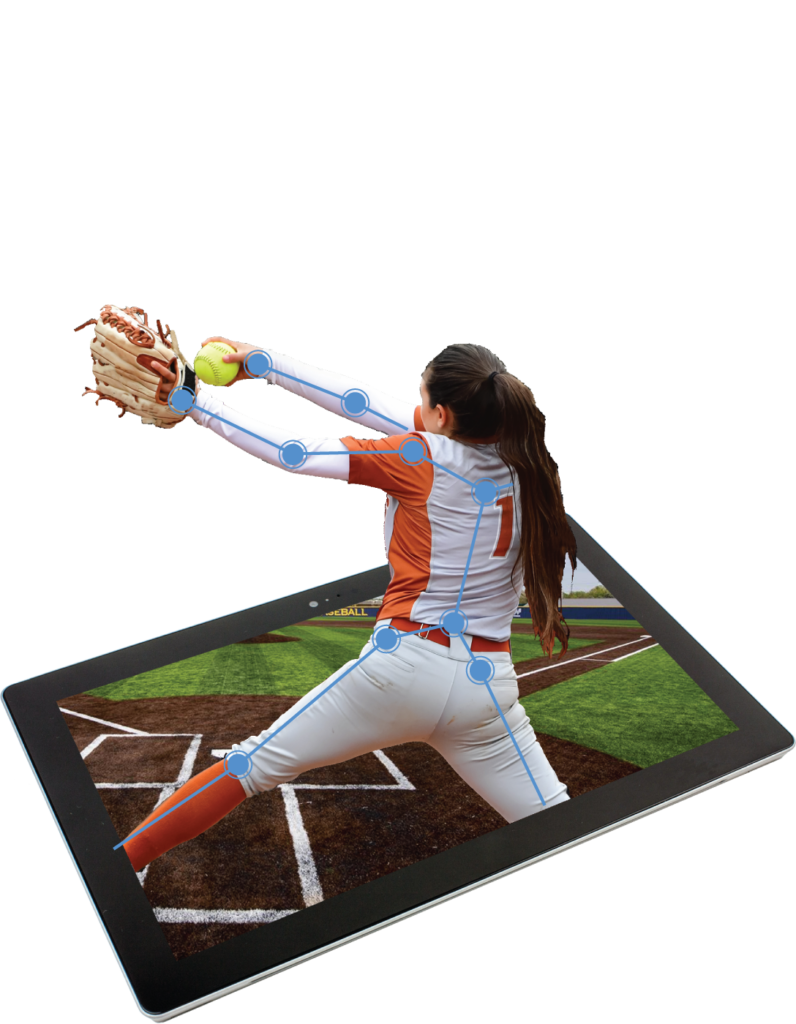 Softball Pitcher Throwing with SportsTrace annotation