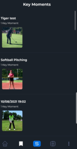 SportsTrace App Bookmark Section