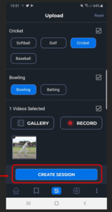 SportsTrace App Create Session