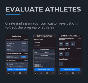 SportsTrace Evaluations Screens