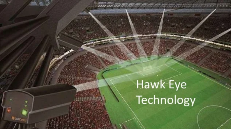Hawk-Eye camera array at a professional stadium